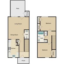 2 Bed 1.5 Bath 603 floor plan